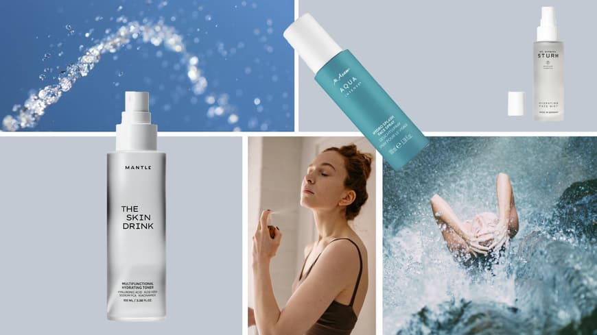 Gesichtssprays sind das Must-have in deiner Hautpflege für den Sommer. Collage Gesichtsspray