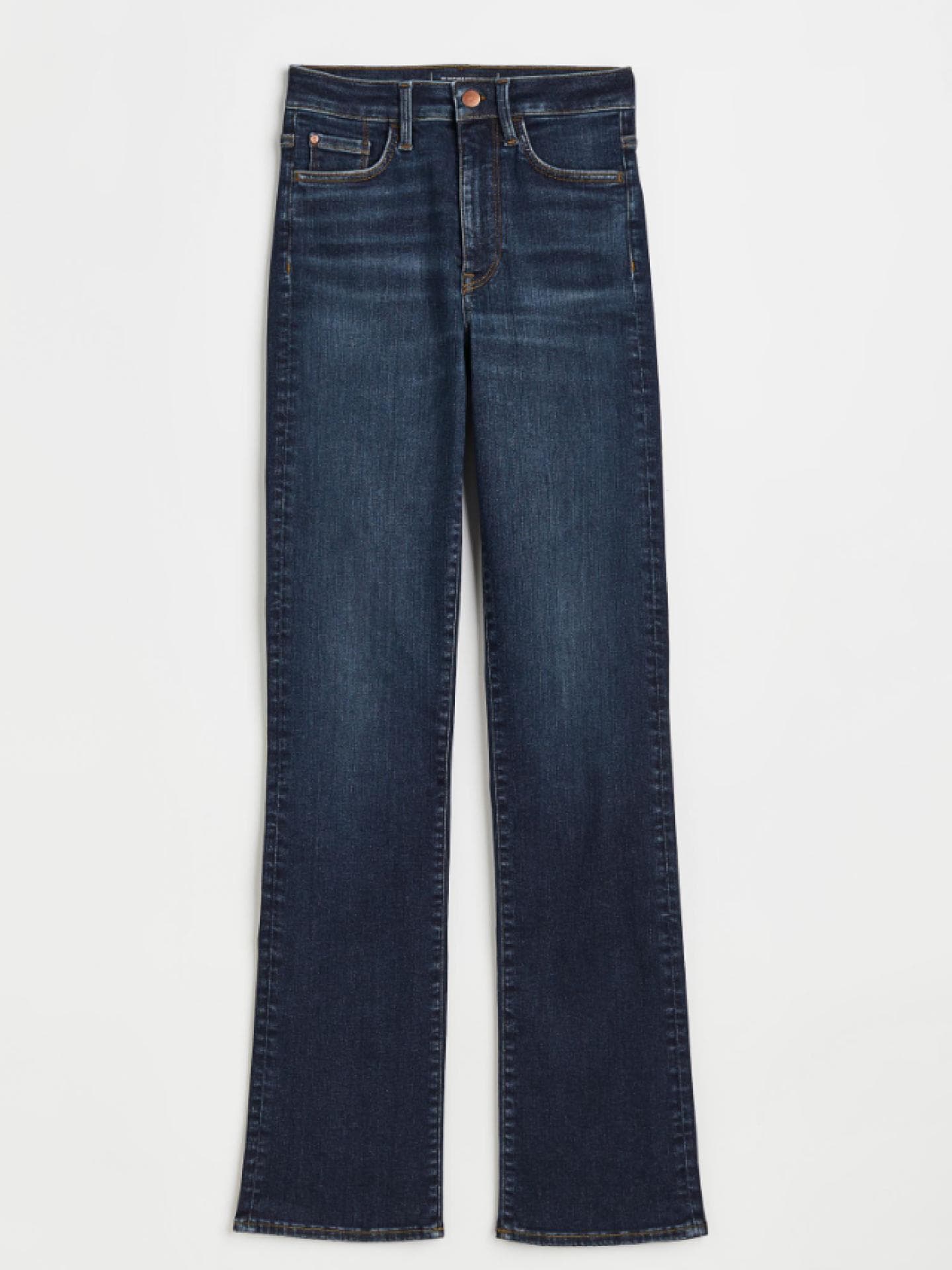 Dunkelblaue flared Jeans von H&M
